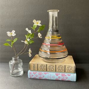 Vintage Anchor Hocking Banded Ring Flask Decanter No Stopper